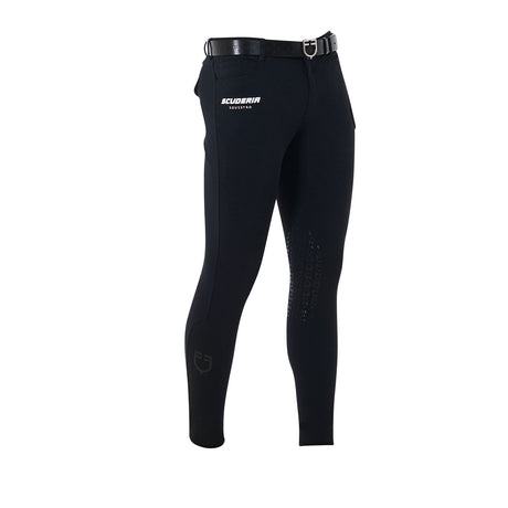 Equestro Scuderia Equestro Men's Knee Grip Breeches #colour_black