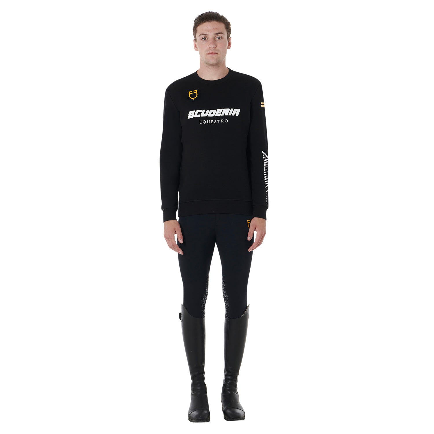 Equestro Scuderia Equestro Men's Knee Grip Breeches #colour_black