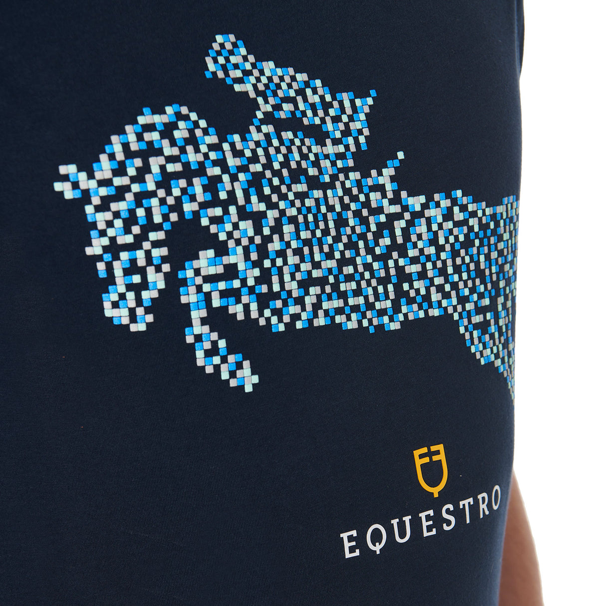Equestro Men's Slim Fit Jump Print Cotton T-Shirt #colour_blue