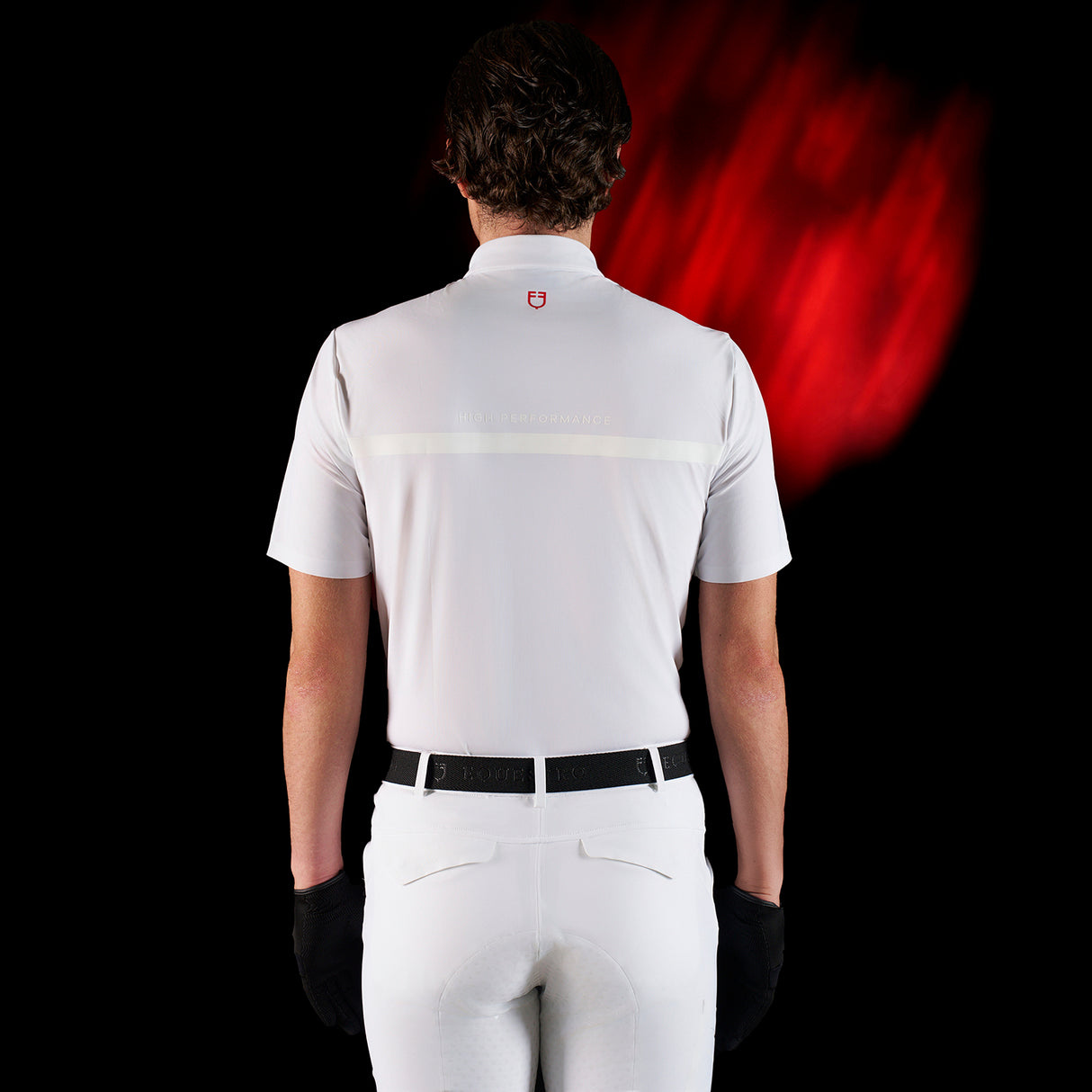 Equestro Equestro Ridertechnology Men's Competition Polo Shirt Short Sleeves And Zip