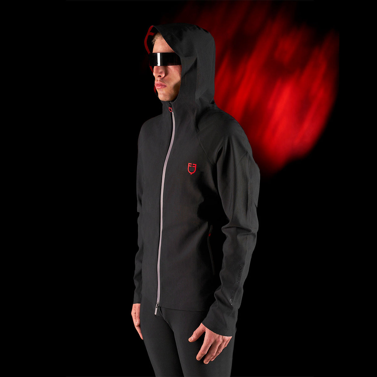 Equestro Equestro Ridertechnology Men's Technical Hooded Sweatshirt #colour_black