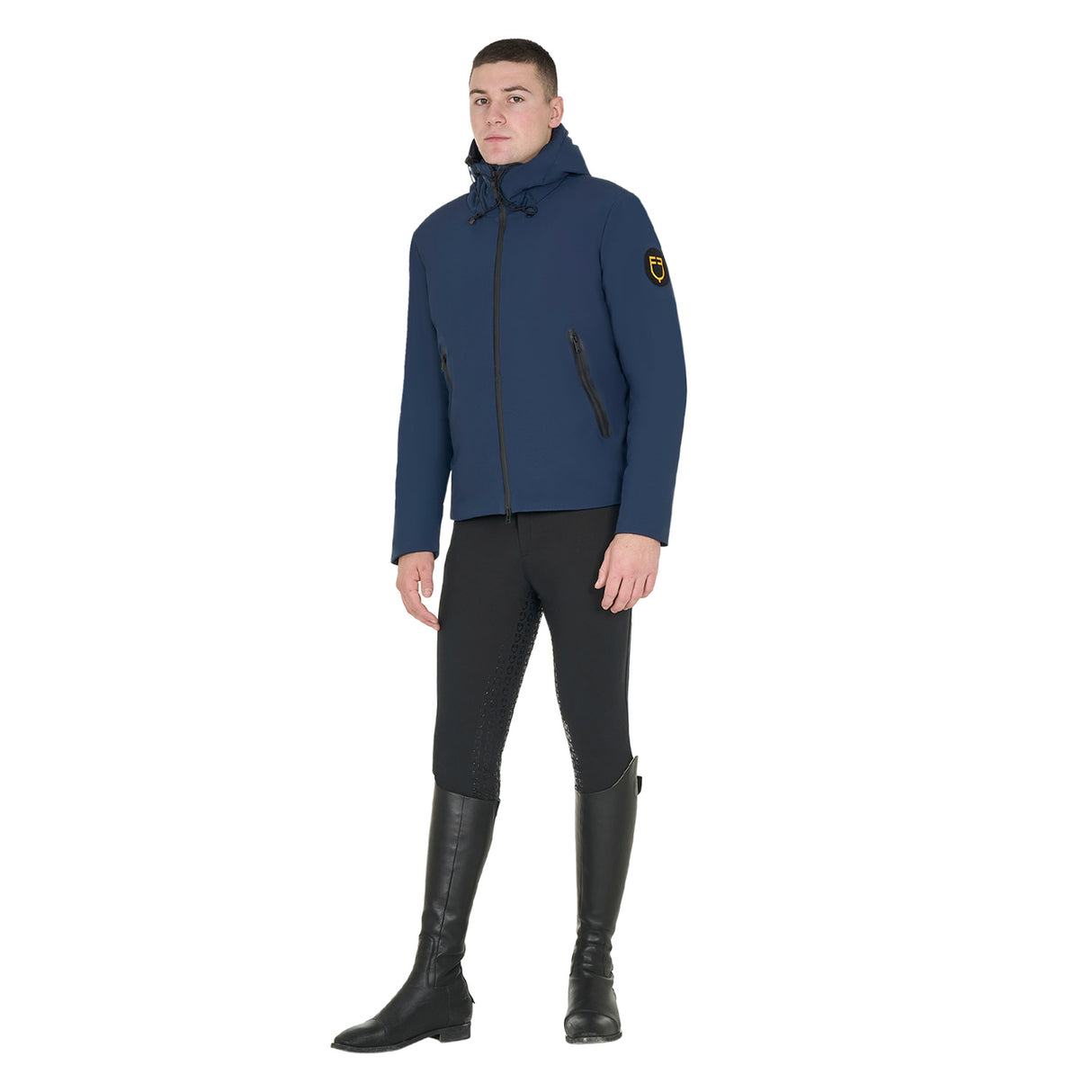 Equestro Men's Waterproof And Windproof Jacket In Nylon #colour_blue