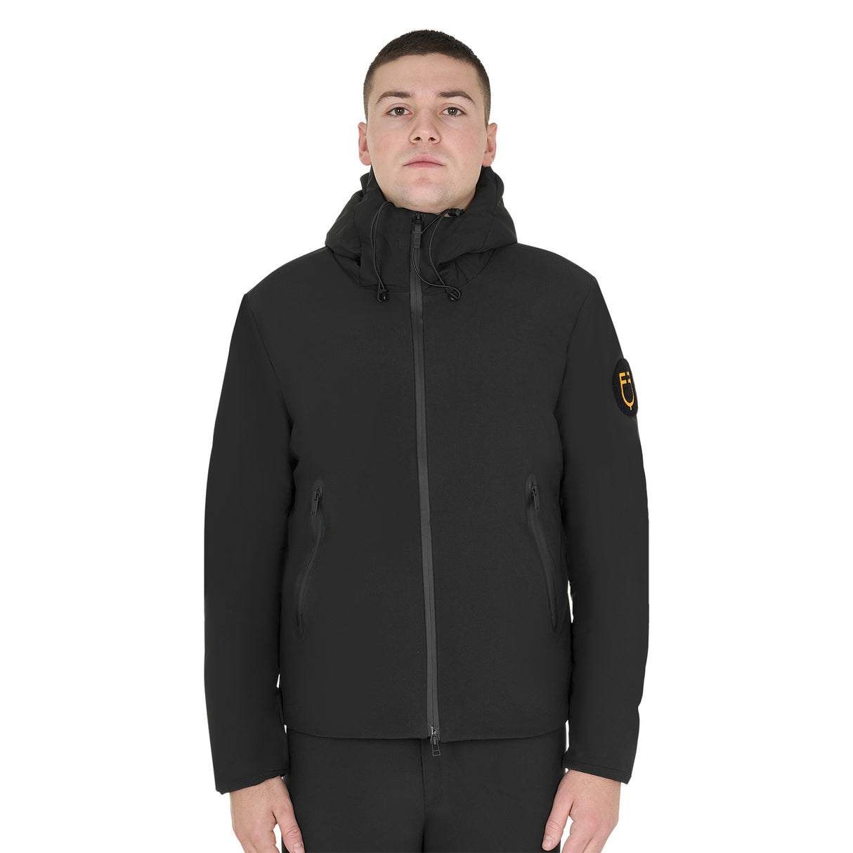 Equestro Men's Waterproof And Windproof Jacket In Nylon #colour_black