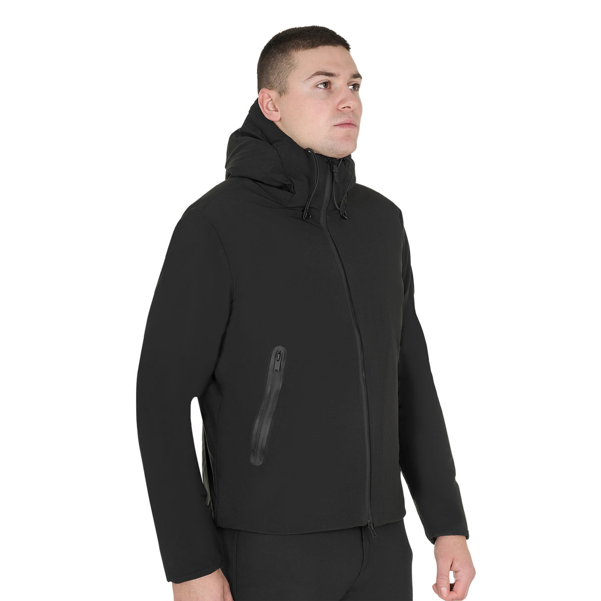 Equestro Men's Waterproof And Windproof Jacket In Nylon #colour_black