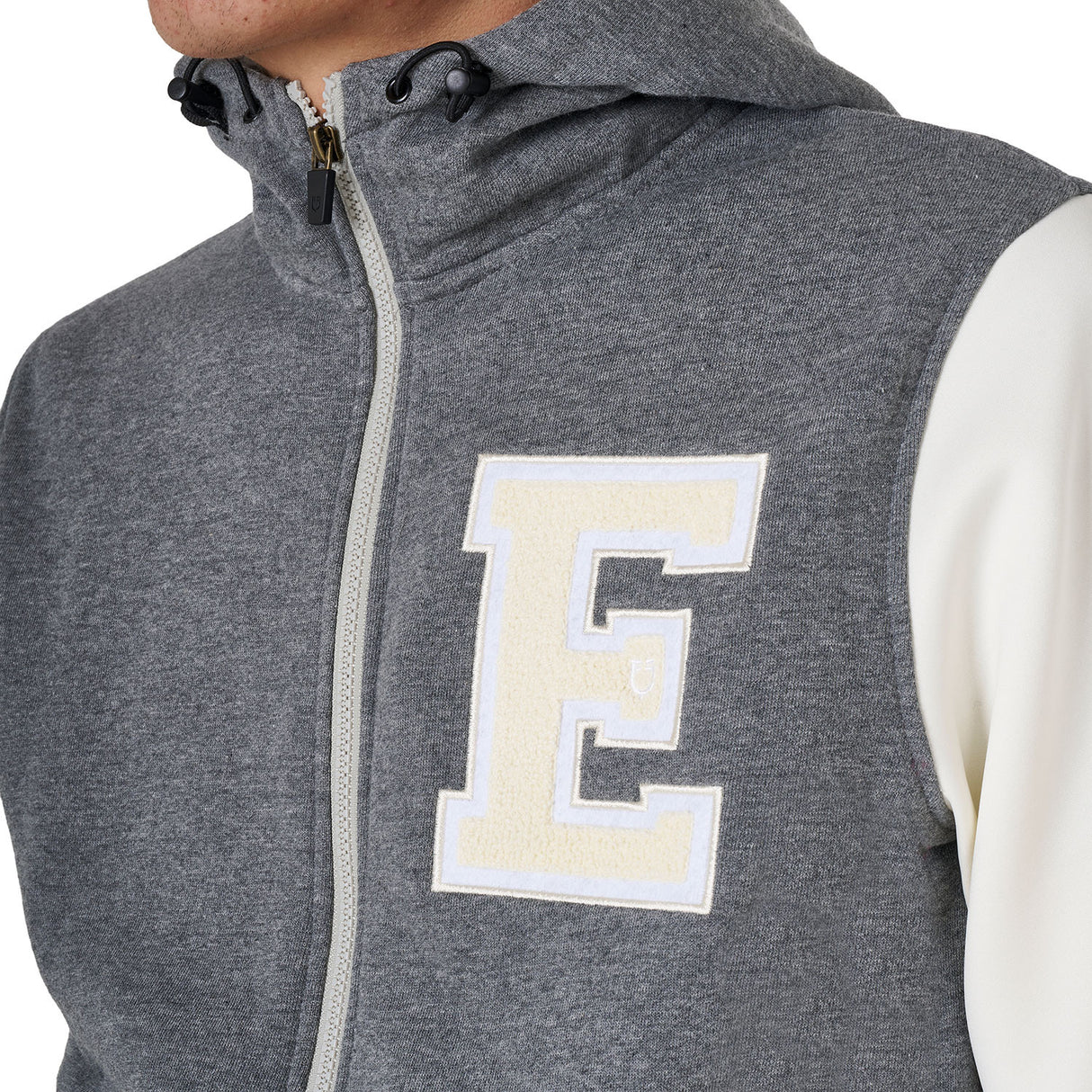 Men's institutional two-tone hoodie with front zip
