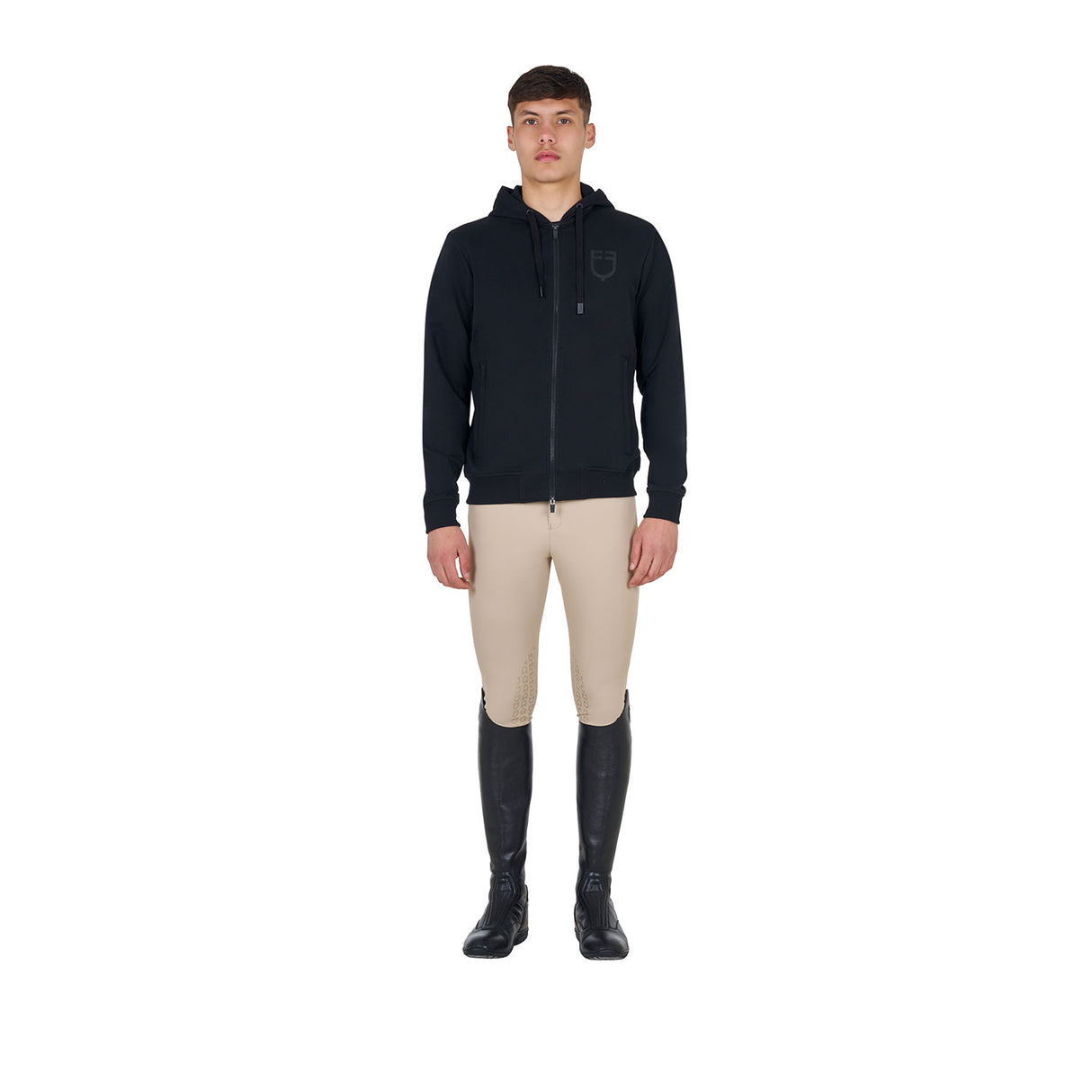 Men's sweatshirt with adjustable hood and zip