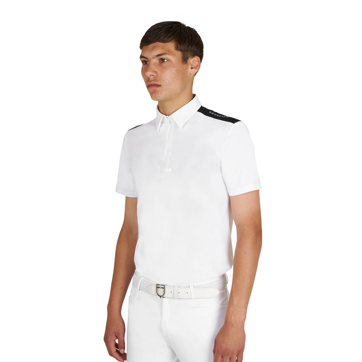 Men's slim fit half-sleeved competition polo shirt