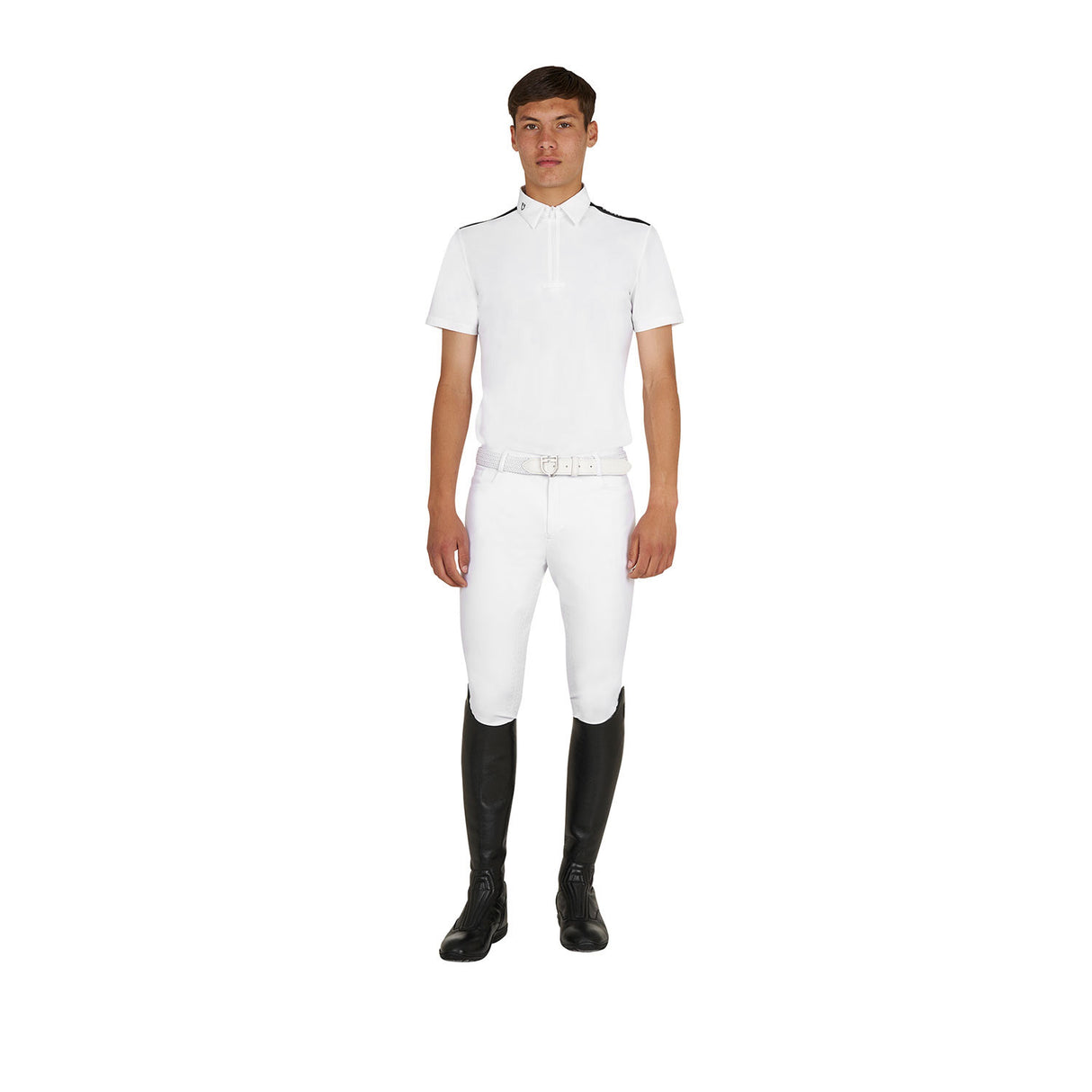 Men's slim fit half-sleeved competition polo shirt