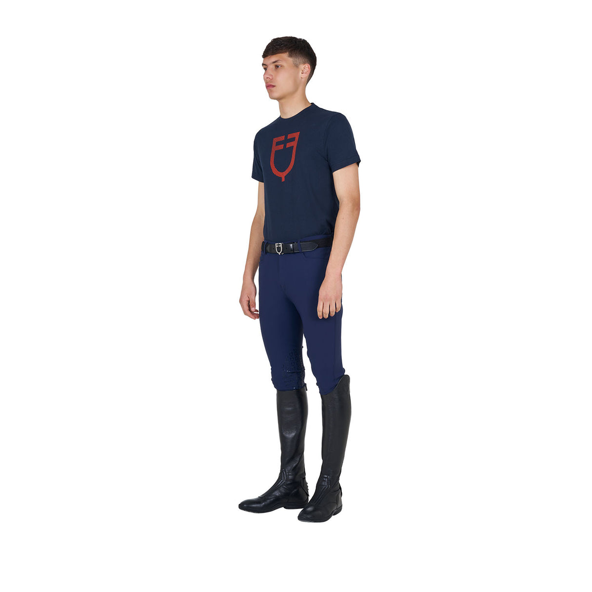 Men's basic T-shirt with glossy logo