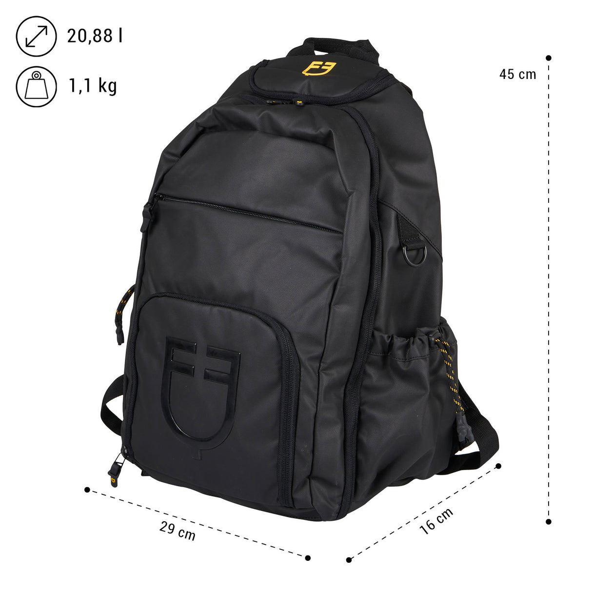 Equestro Multi-Pocket Unisex Technical Backpack #colour_black