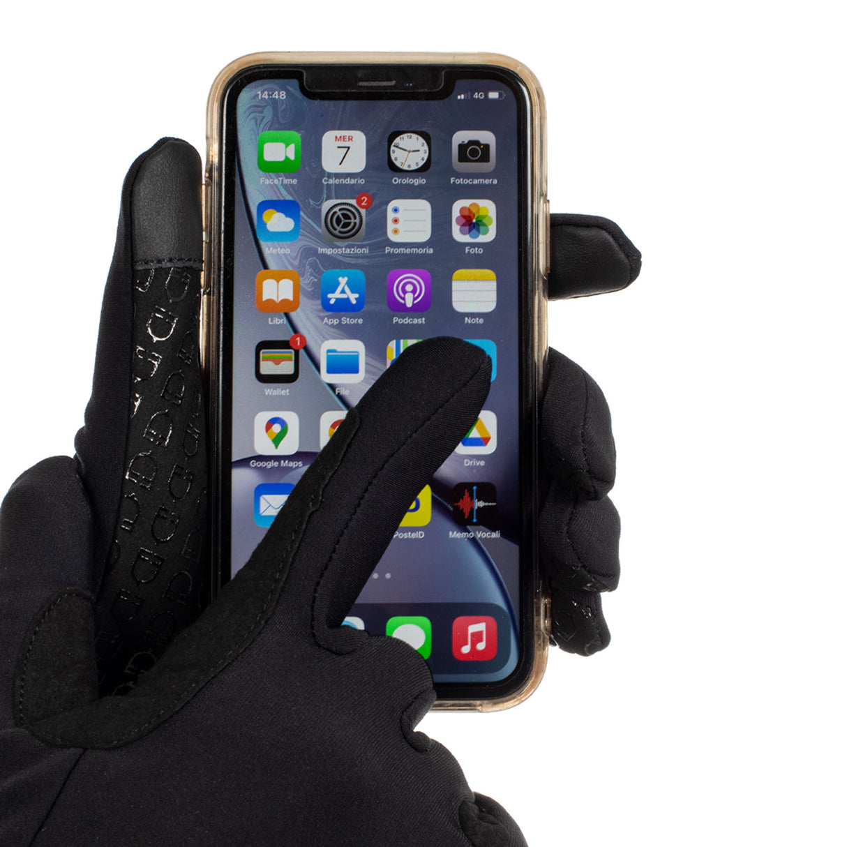 Equestro Unisex Gloves In Fleece Fabric #colour_black