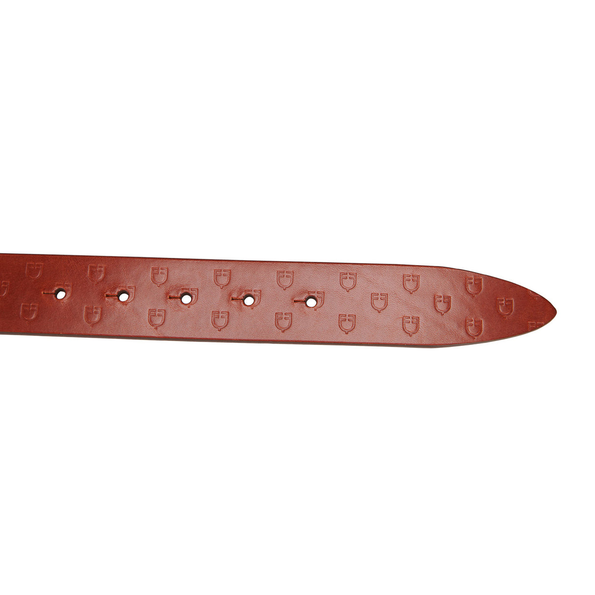 Equestro Leather Logo Belt With Logoed Buckle #colour_silver-cognac