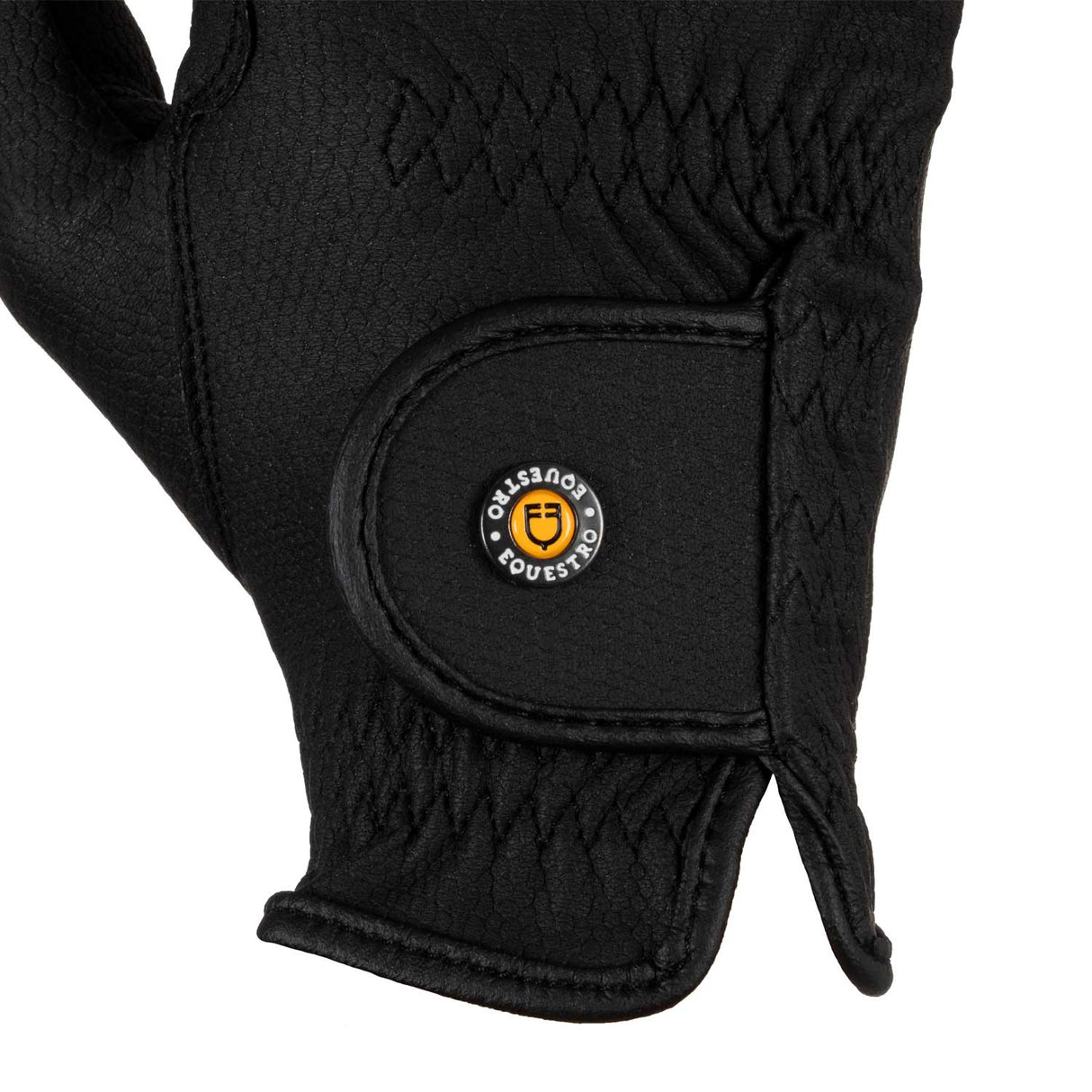 Equestro Unisex Gloves In Synthetic Leather With Tear-Away Closure #colour_black
