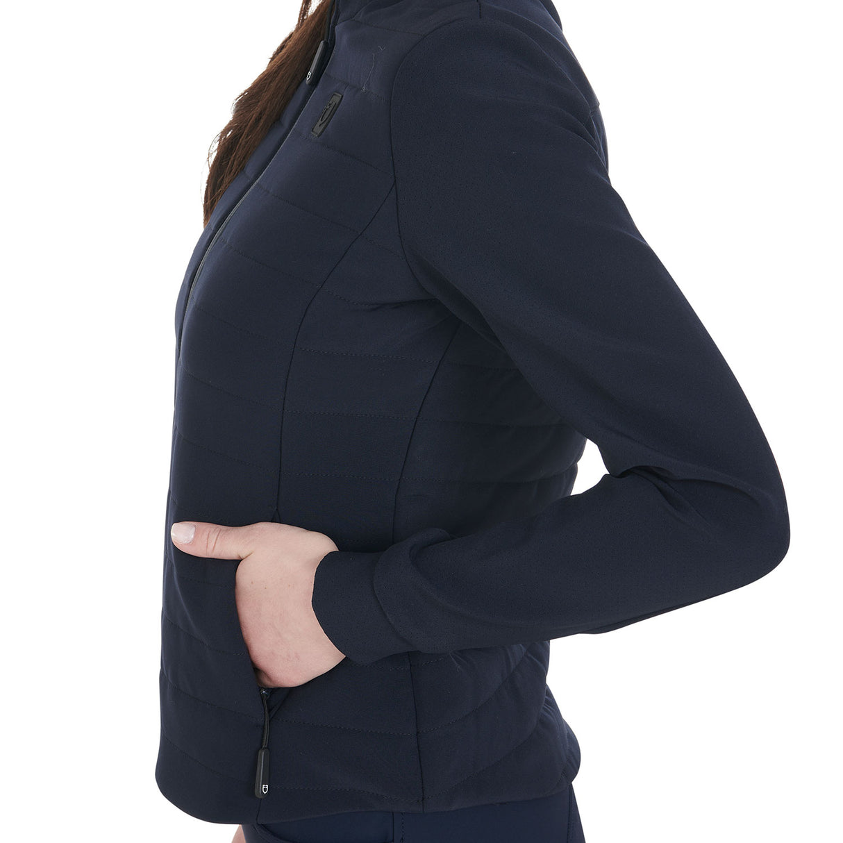 Equestro Women's Jacket In Technical And Perforated Fabric #colour_blue