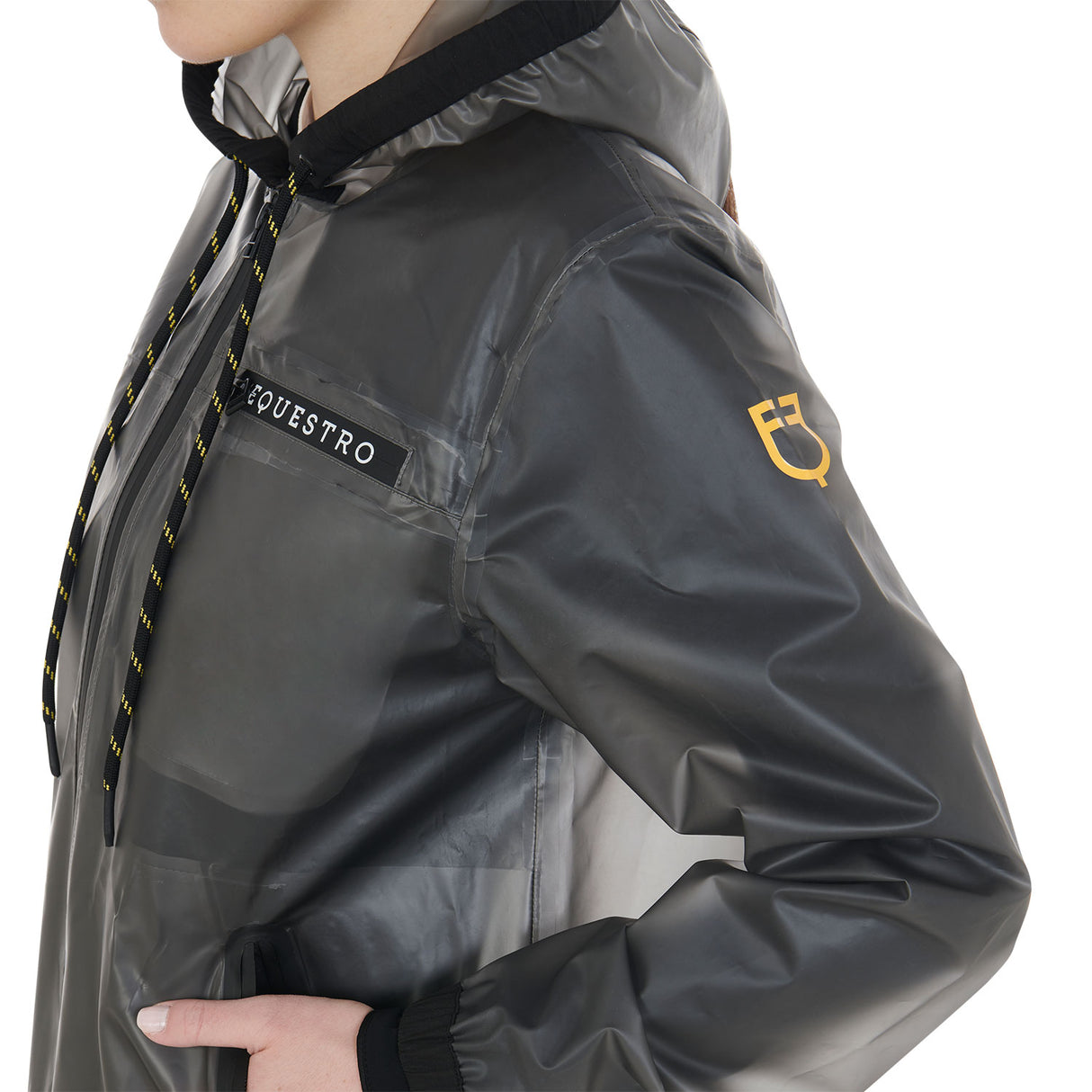 Equestro Women's Transparent Technical Raincoat #colour_grey