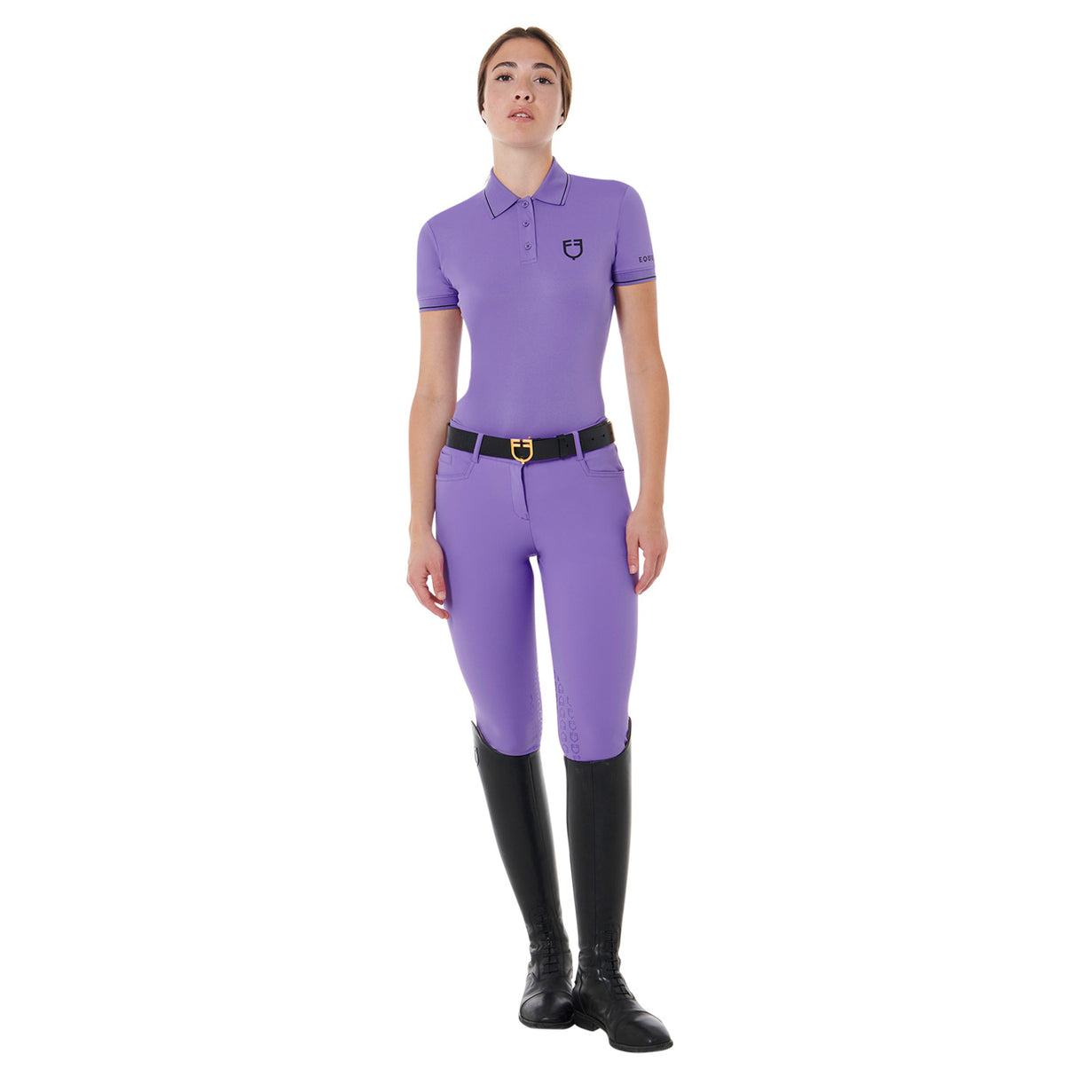 Equestro Women's Slim Fit Polo Shirt In Breathable Fabric