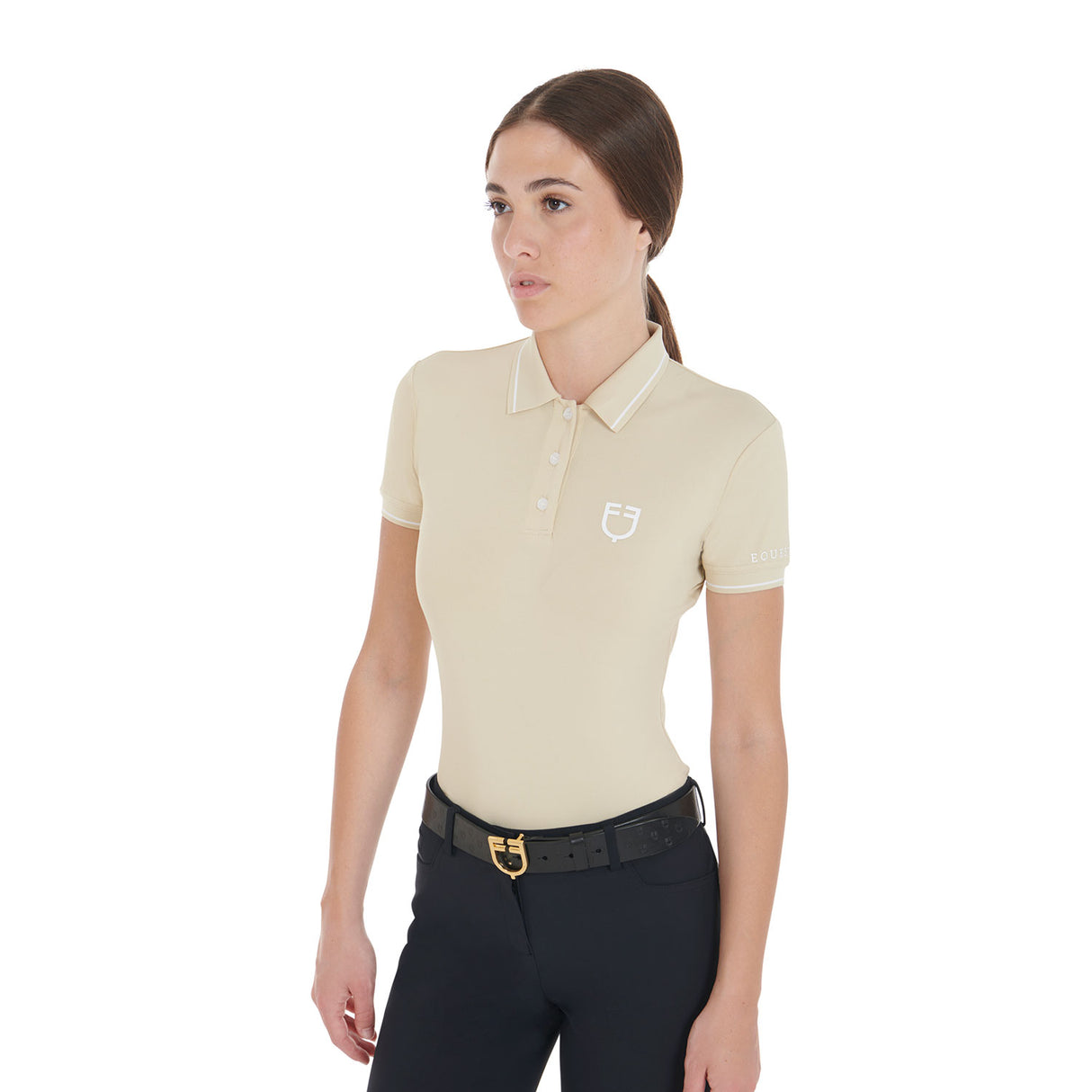 Equestro Women's Slim Fit Polo Shirt In Breathable Fabric