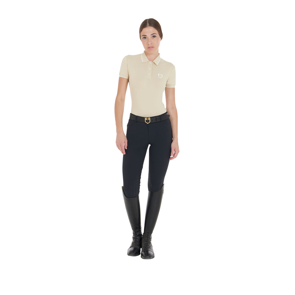 Equestro Women's Slim Fit Polo Shirt In Breathable Fabric
