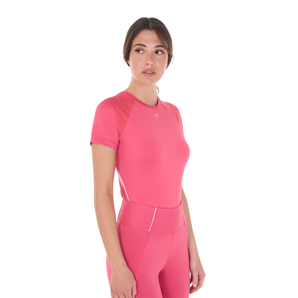 Equestro Women's Slim Fit Technical Training T-Shirt #colour_pink