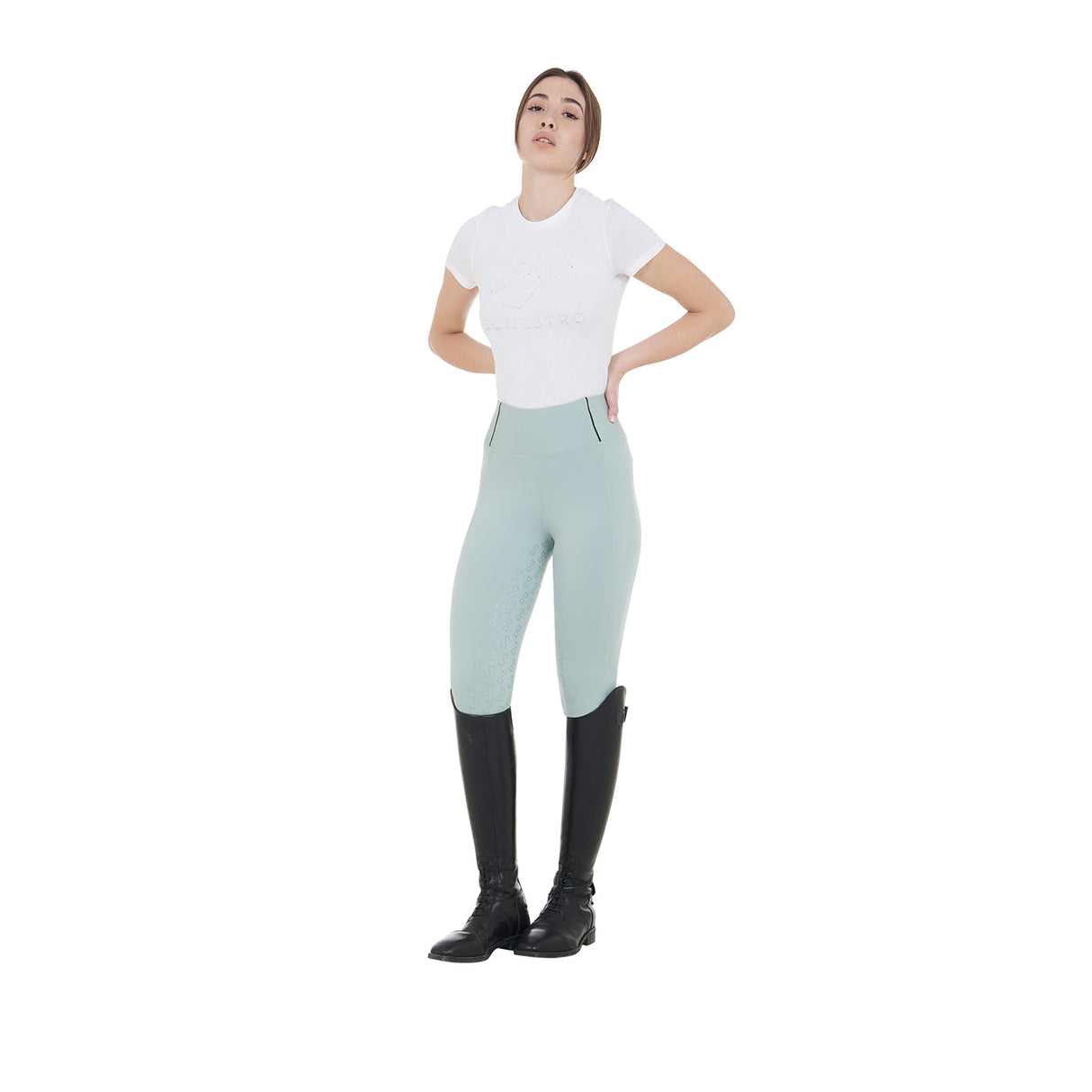 Equestro Women's Slim Fit Full Grip Leggings