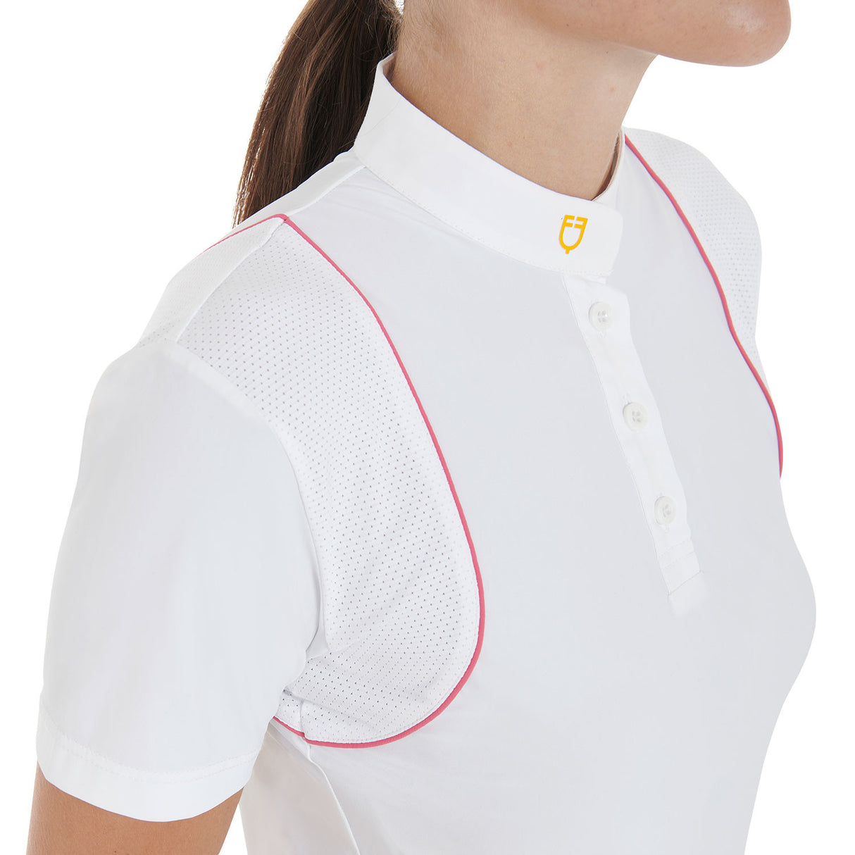 Women's slim fit competition polo shirt with buttons