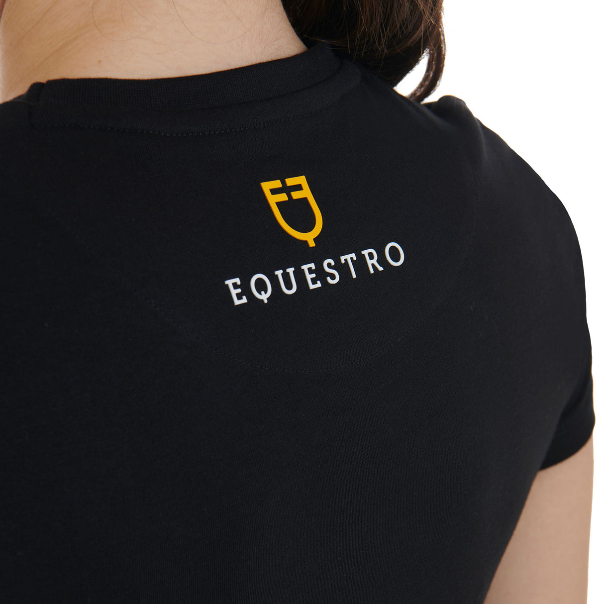 Equestro Women's Slim Fit T-Shirt Moonlight Print #colour_black