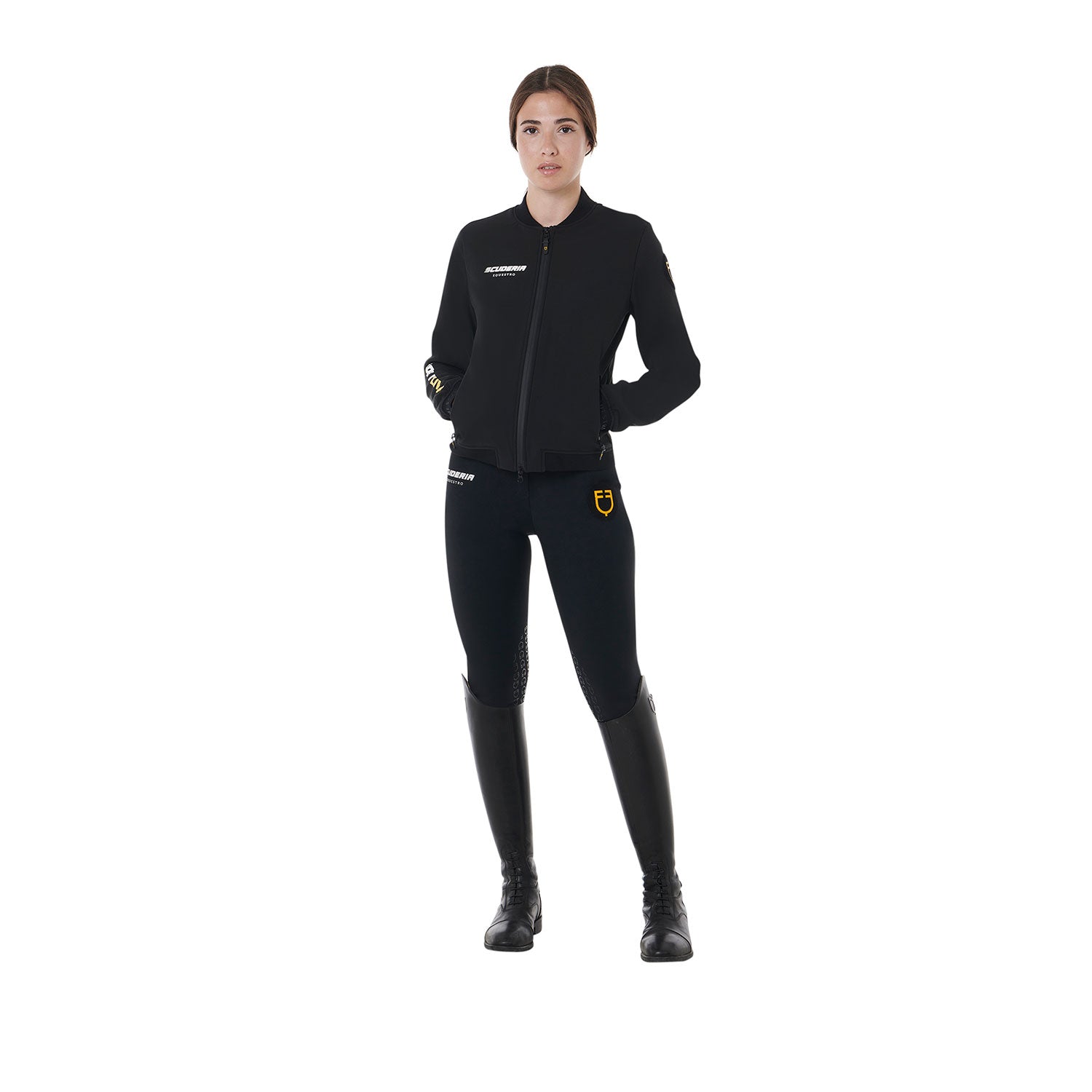 Equestro Scuderia Equestro Women's Bomber Technical Fabric #colour_black