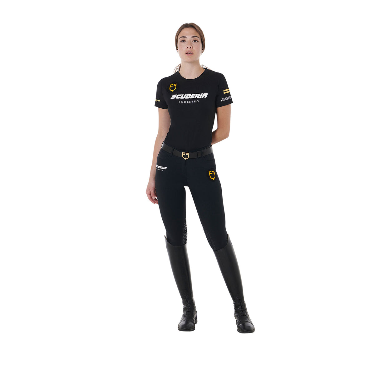 Equestro Scuderia Equestro Women's Slim Fit T-Shirt #colour_black