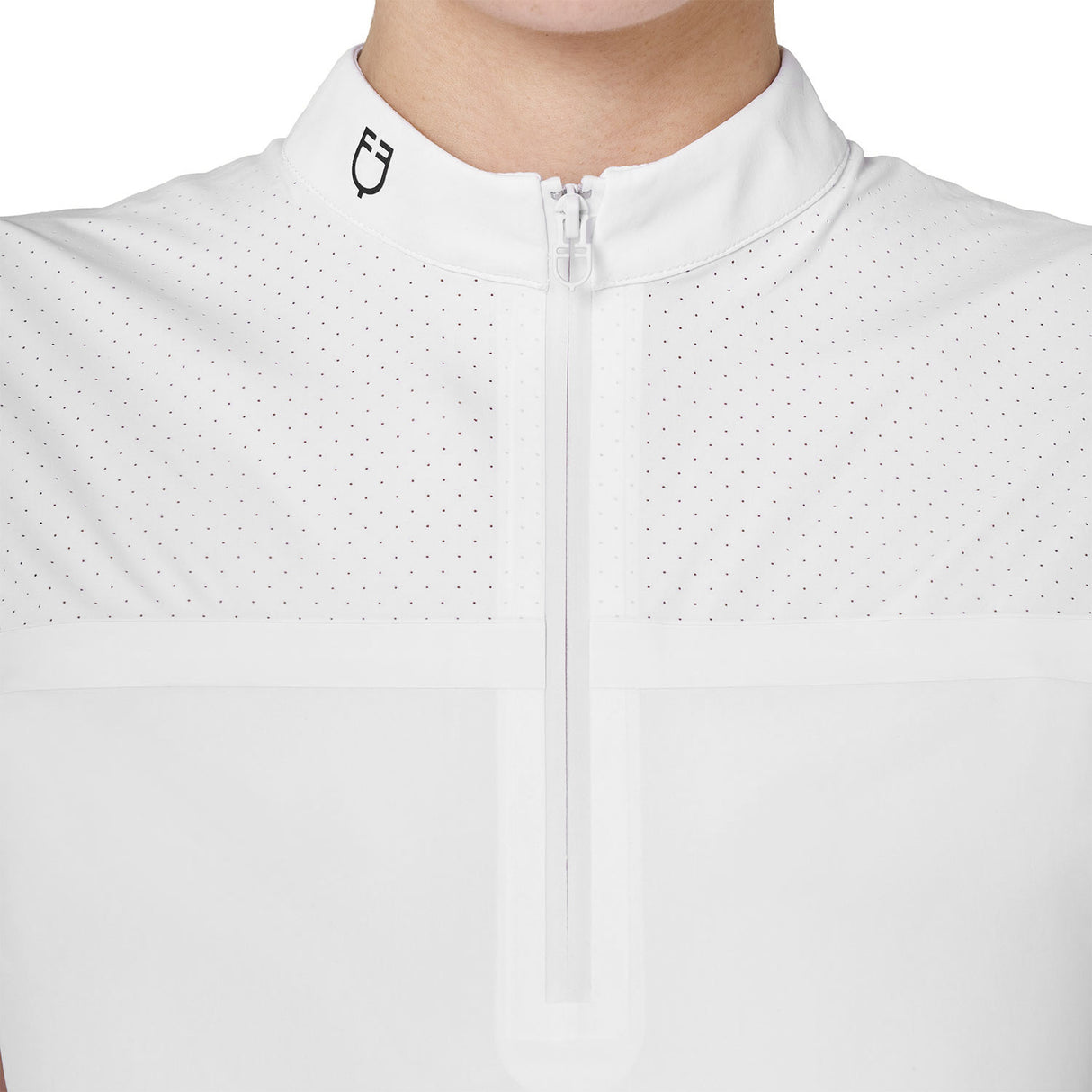 Equestro Ridertechnology women's competition polo shirt perforated fabric