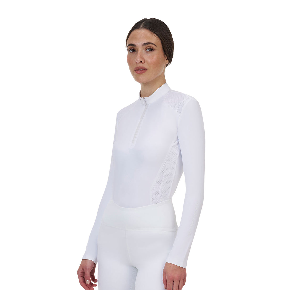 Equestro Ridertechnology women's competition polo shirt long sleeves and zip