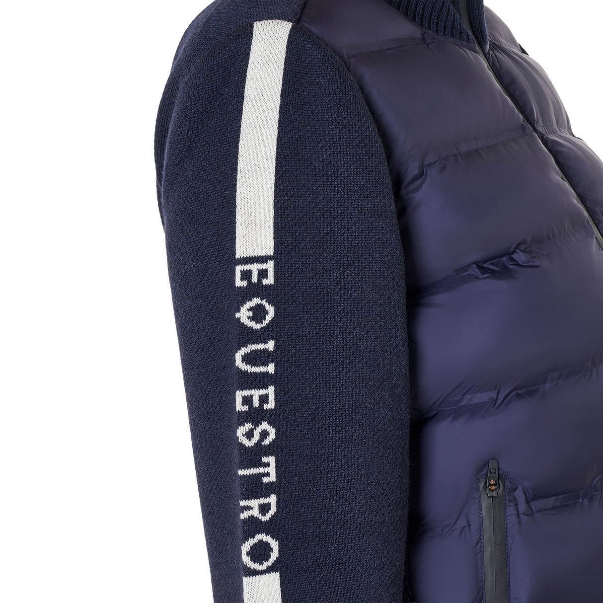 Women's jacket in nylon and knit with zip