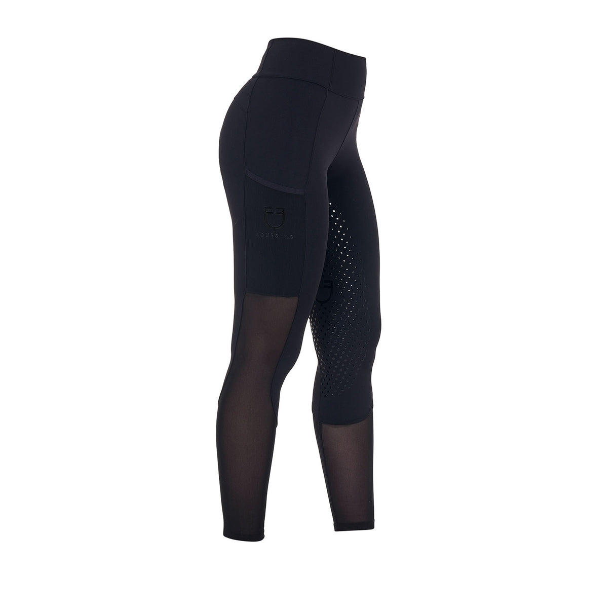 Equestro Women's Full Grip Leggings With Perforated Inserts
