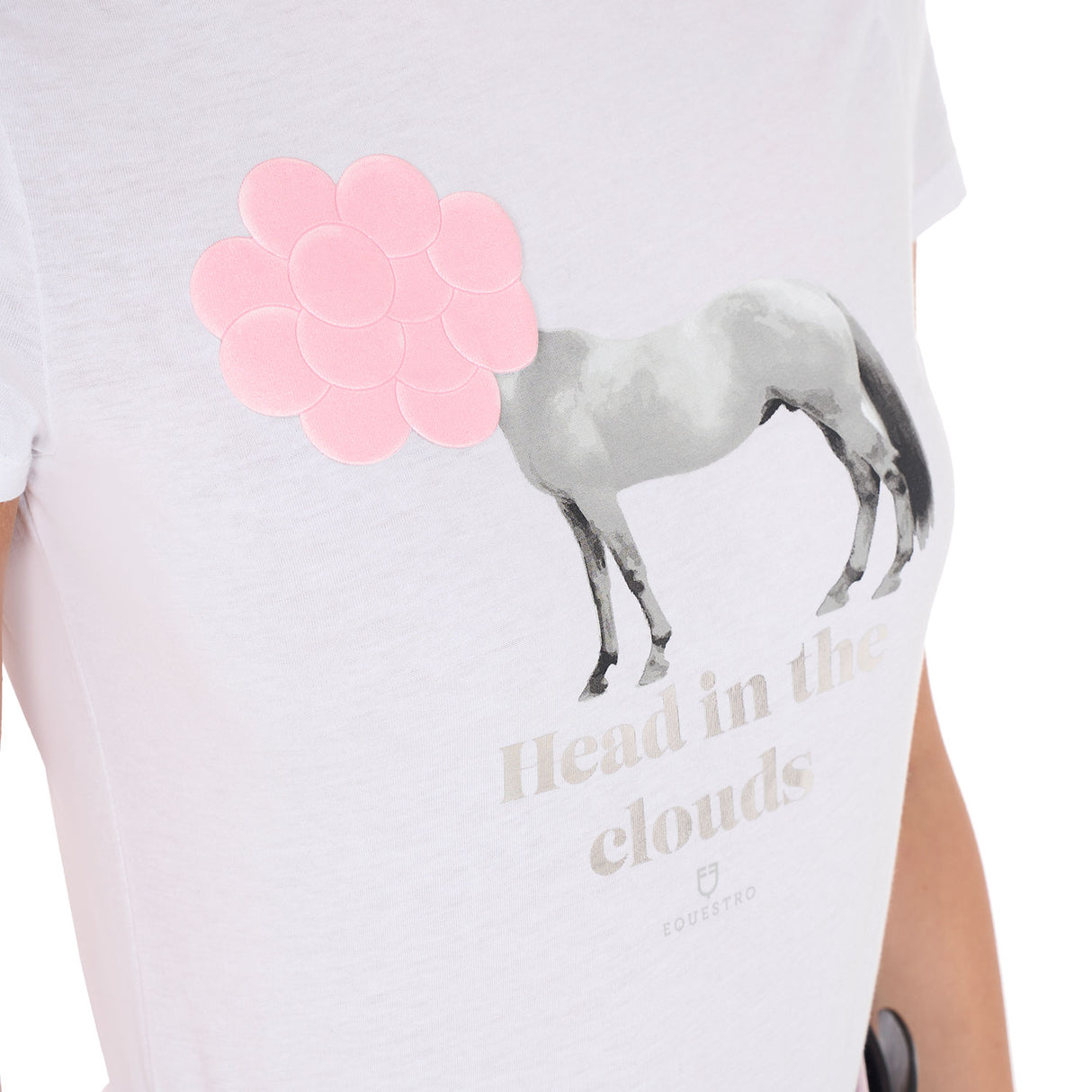 Equestro Women's Head In The Clouds Cotton T-Shirt #colour_white