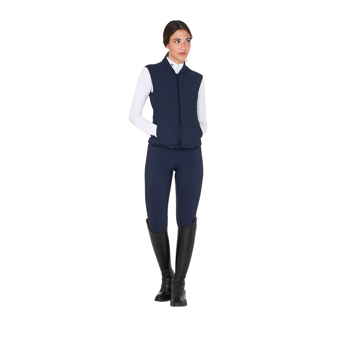 Women's high-waisted knee grip breeches with fleece lining