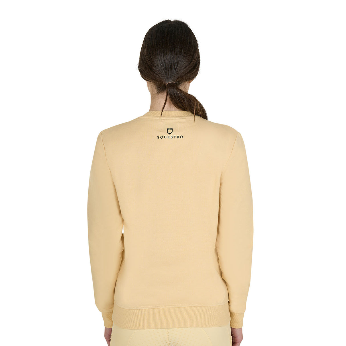 Women's crewneck sweatshirt with chest logo