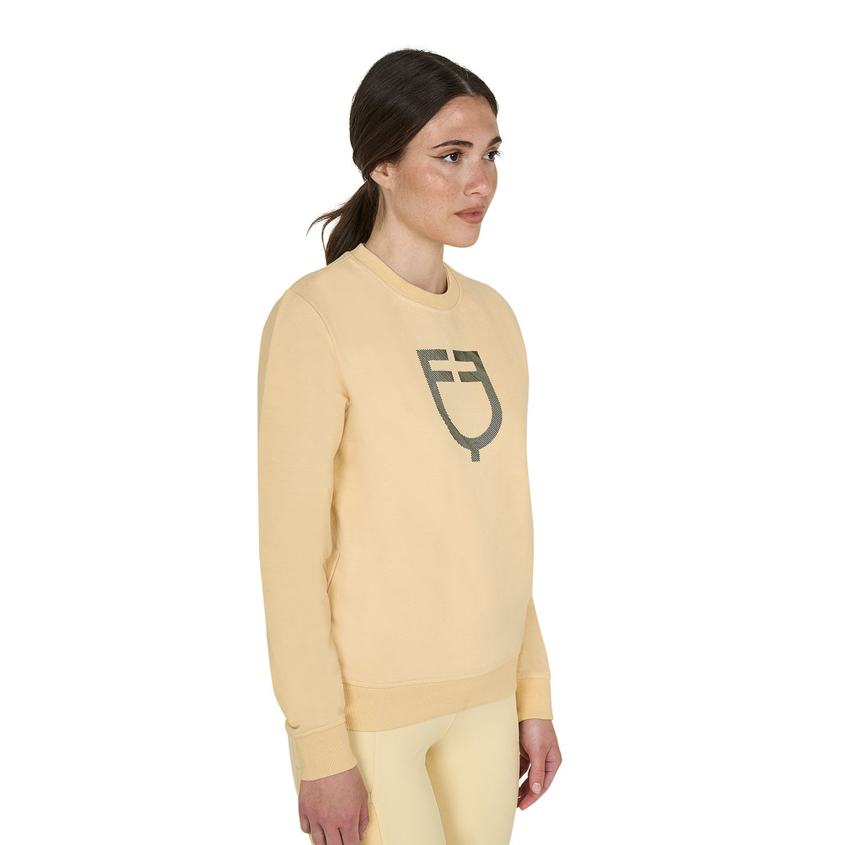 Women's crewneck sweatshirt with chest logo
