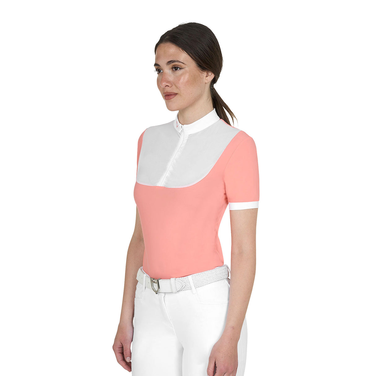 Elegant women's short-sleeve jacquard competition polo