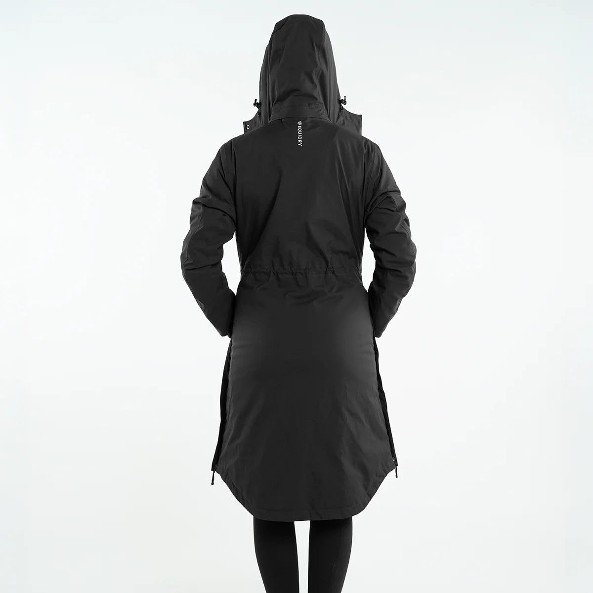 EQUIDRY Women's Bronte Riding Coat with Removable Hood #colour_black