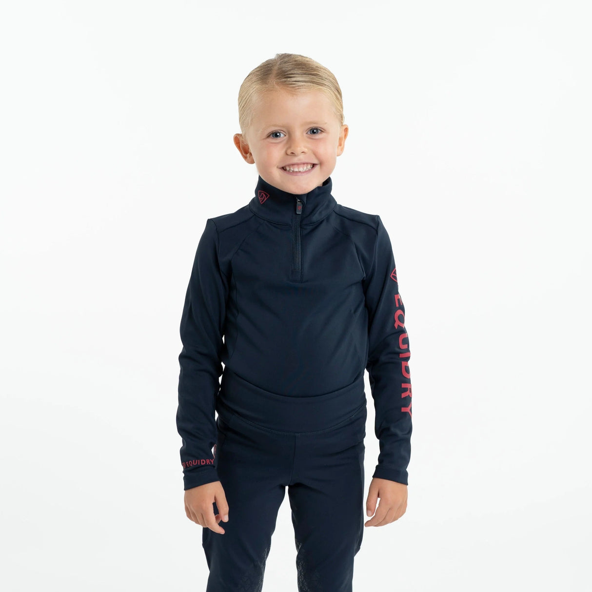 EQUIDRY Children's Water Repellent Base Layer #colour_navy-raspberry