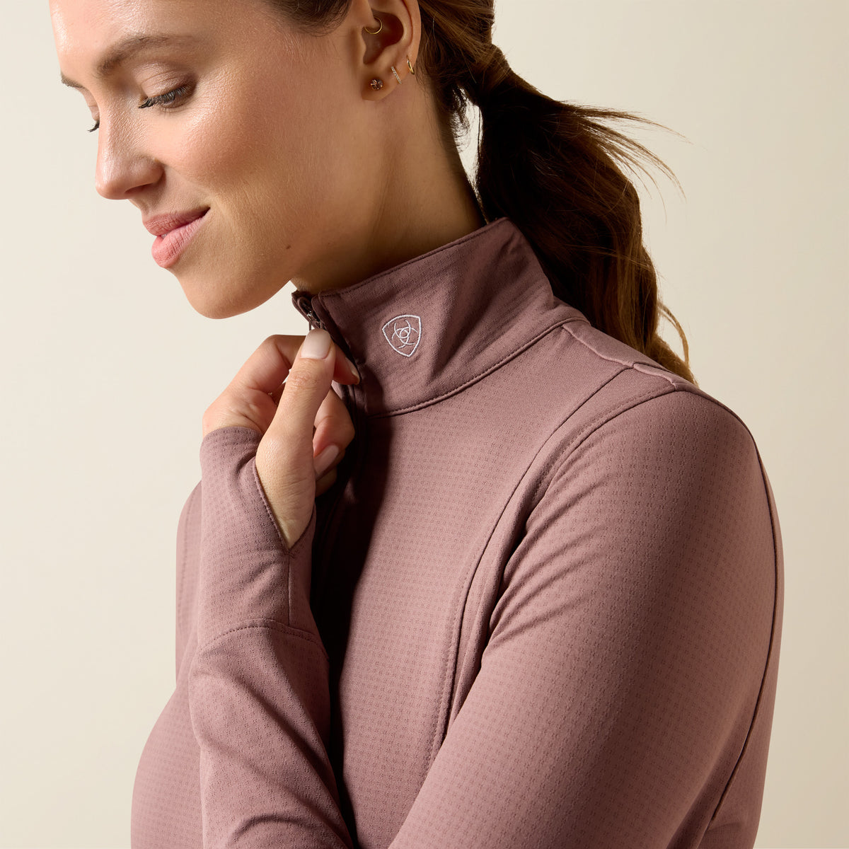 Ariat Women's Gridwork 2.0 1/4 Zip Grid Fleece Baselayer