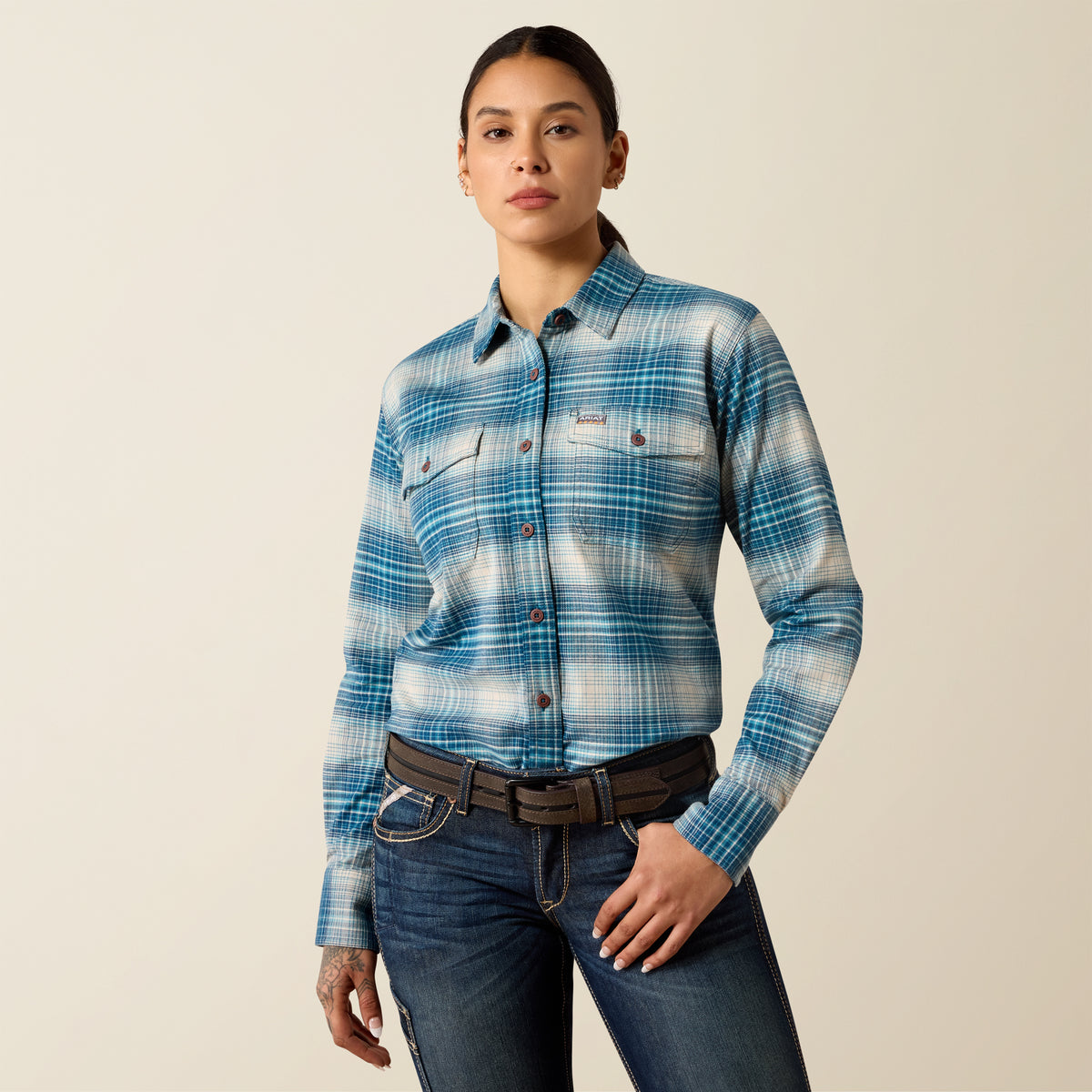 Ariat Women's Rebar Flannel Durastretch Long Sleeve Work Shirt