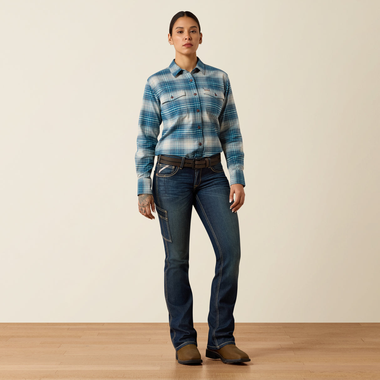 Ariat Women's Rebar Flannel Durastretch Long Sleeve Work Shirt