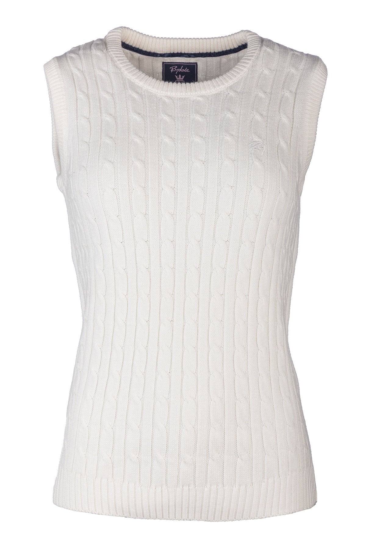 Rydale Ladies Crew Neck Cable Knit Vest - Emma