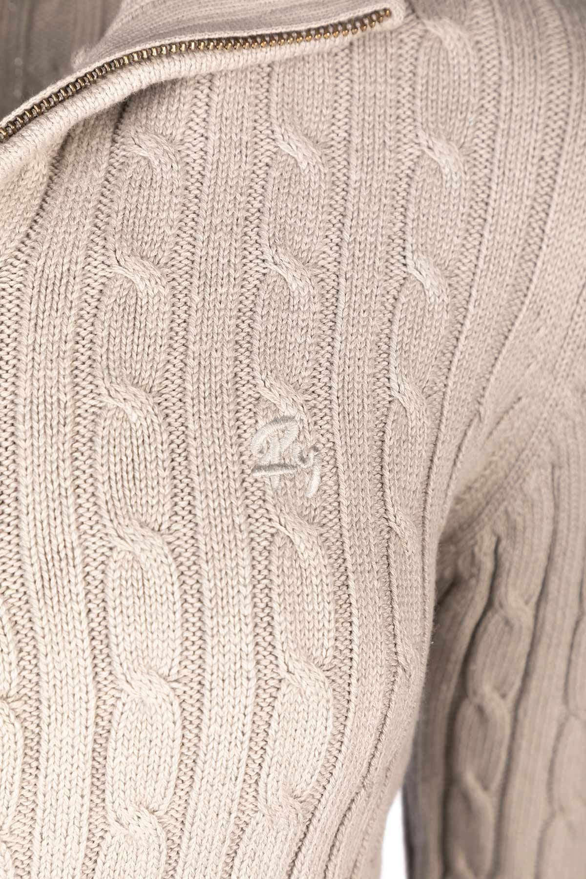 Rydale Ladies Quarter Zip Cable Knit Jumper - Emma