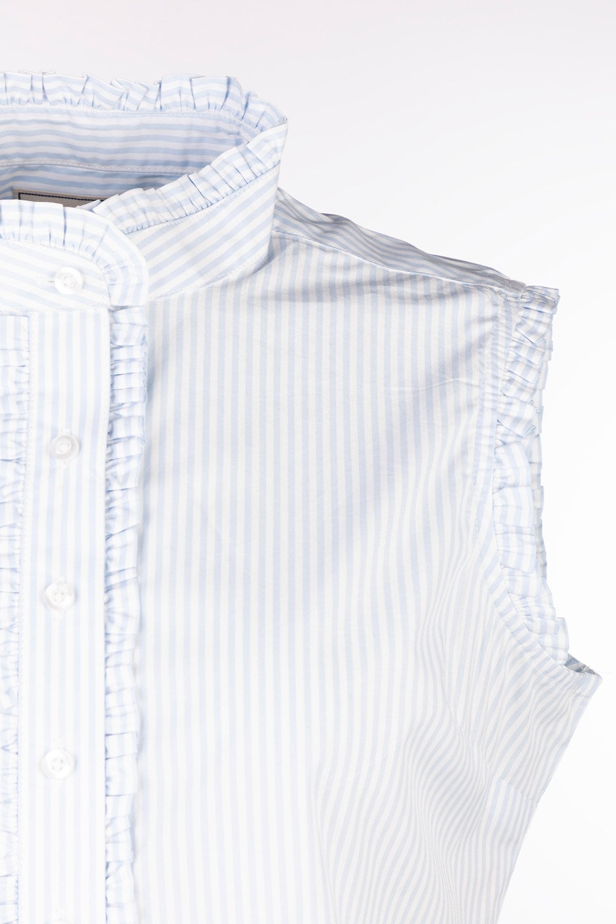 Rydale Ladies Ruffled Overhead Sleeveless Shirt - Ivy