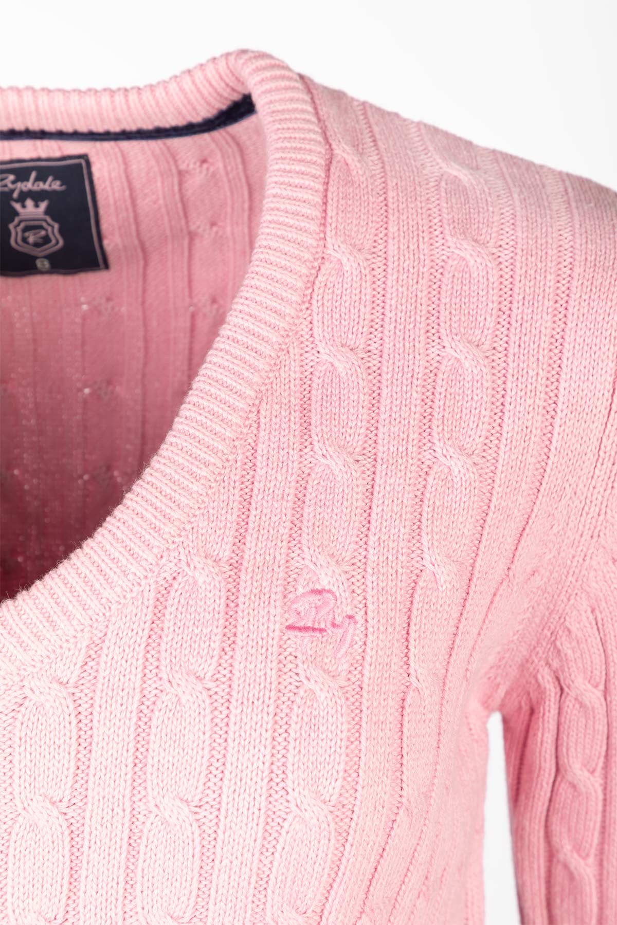 Rydale Ladies V Neck Cable Knit Jumper - Emma