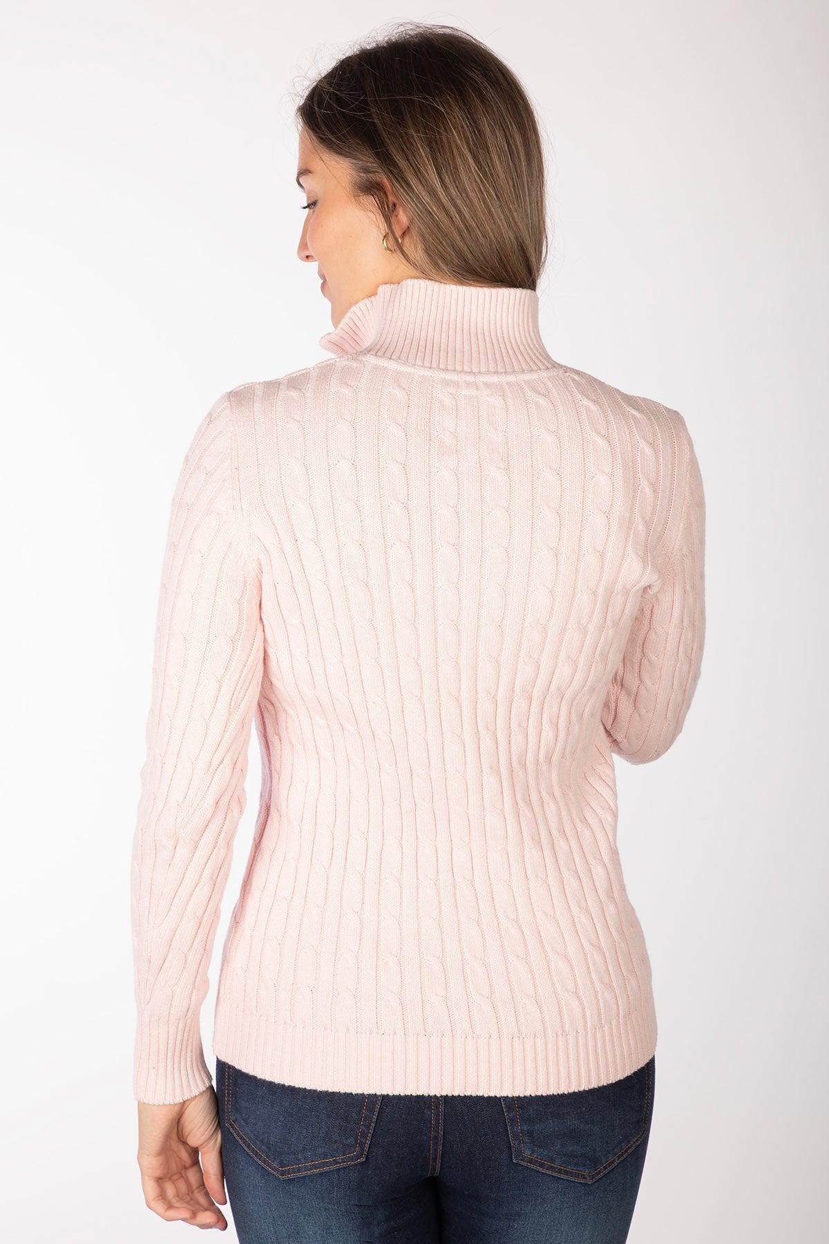 Rydale Ladies Quarter Zip Cable Knit Jumper - Emma