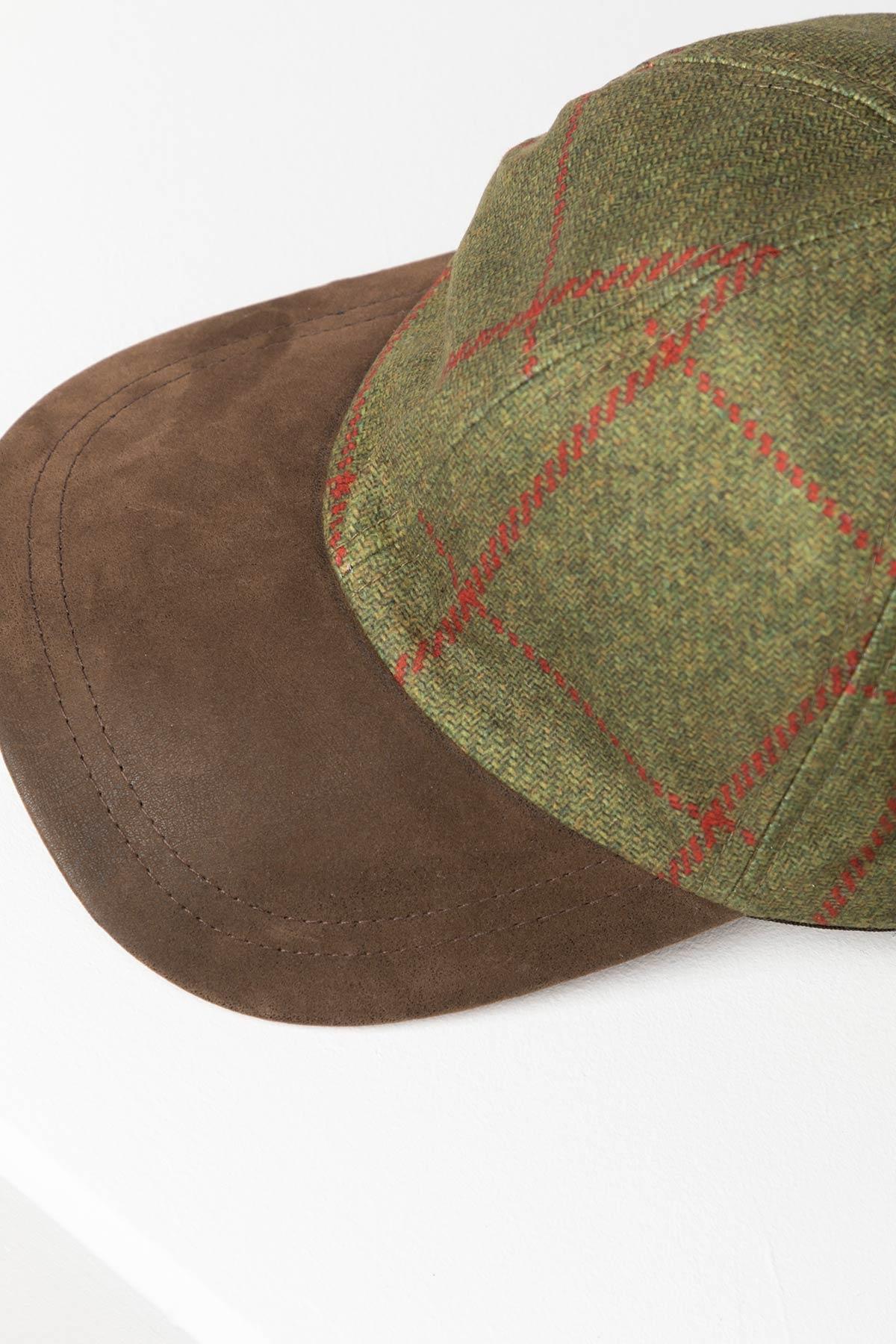 Rydale Men's Tweed Print Baseball Cap With Nubuck Peak - Danby