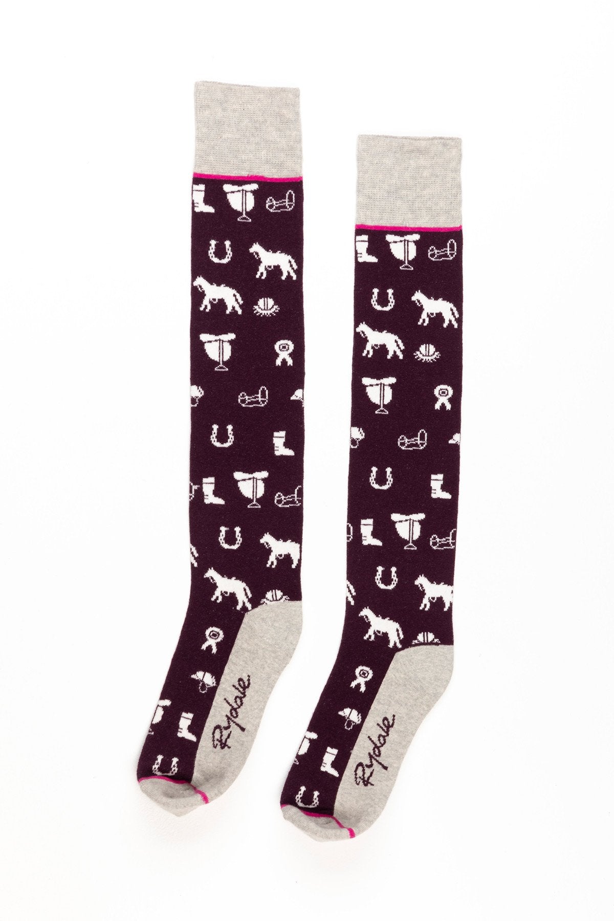 Rydale Ladies Horse Print Knee Length Riding Socks