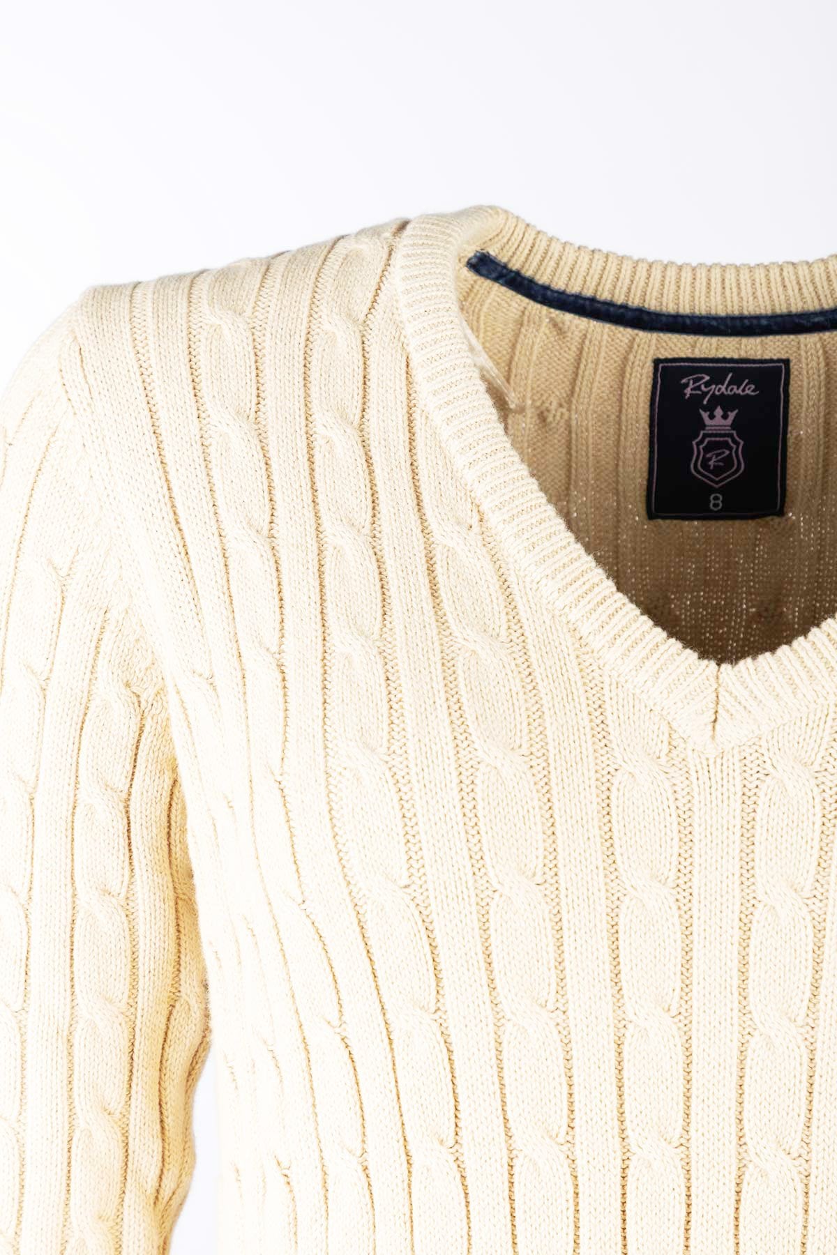 Rydale Ladies V Neck Cable Knit Jumper - Emma